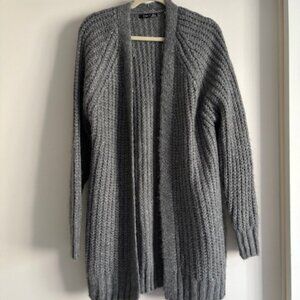 NWT DEX chunky long gray cable knit sweater Large